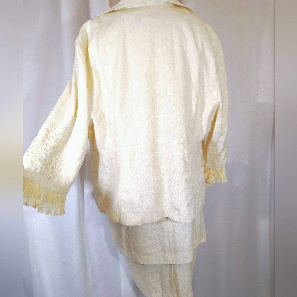 2 Pc:Vintage Karen Stevens Midi Dress+Plaza South 3/4 Sleeve Jacket, Yellow, 14 - Picture 3 of 16